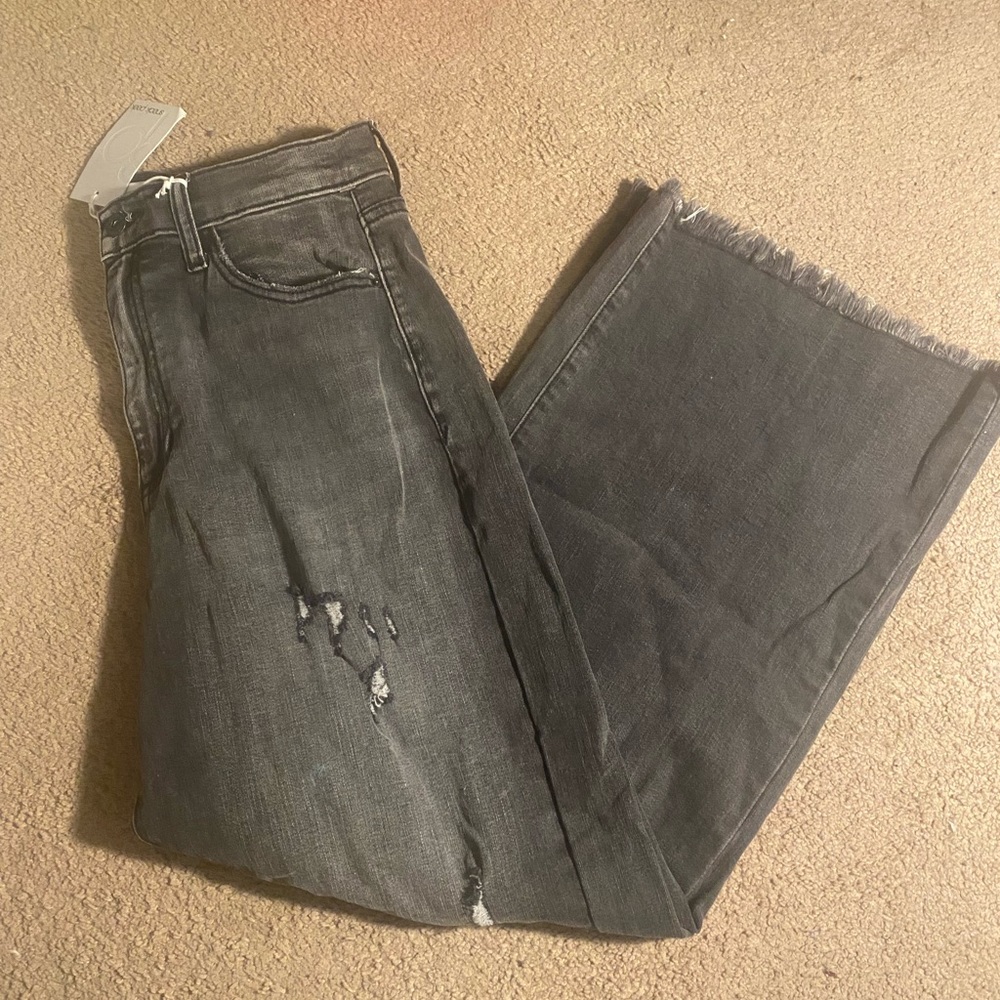 Black Ripped Flare Jeans